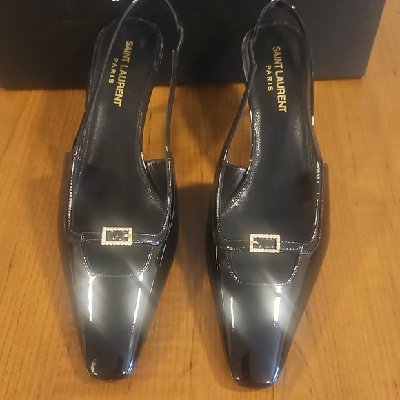 Saint Laurent Patent Kitten Heel with Pavé Maryjane size 38 - Picture 1 of 4